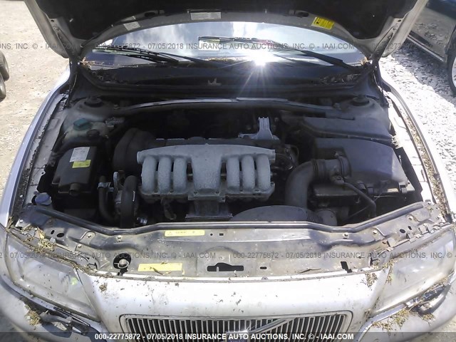 YV1TS94D411155455 - 2001 VOLVO S80 SILVER photo 10