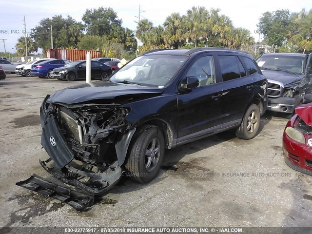 5NMSG13D68H214009 - 2008 HYUNDAI SANTA FE GLS BLACK photo 2