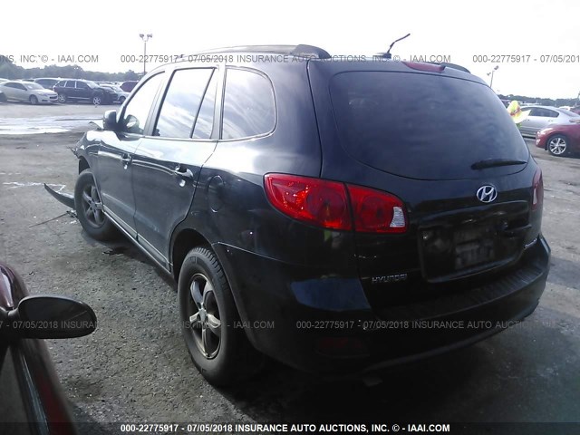 5NMSG13D68H214009 - 2008 HYUNDAI SANTA FE GLS BLACK photo 3