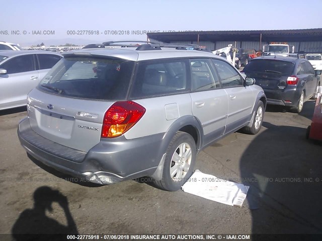 4S4BP62C257366891 - 2005 SUBARU LEGACY OUTBACK 2.5I LIMITED SILVER photo 4