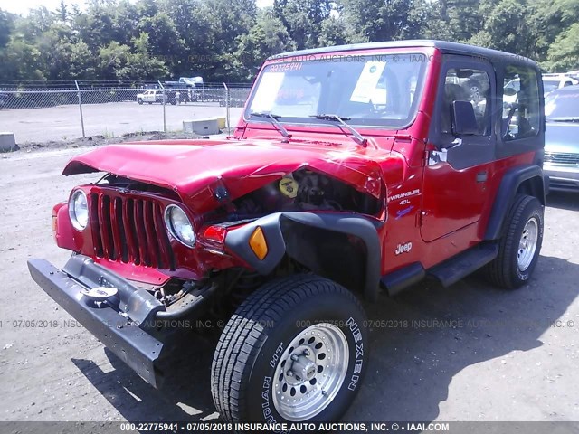 1J4FY19S7VP506074 - 1997 JEEP WRANGLER / TJ SPORT RED photo 2