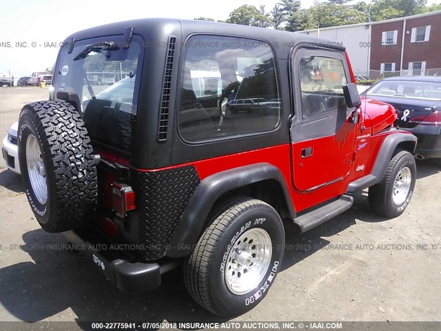 1J4FY19S7VP506074 - 1997 JEEP WRANGLER / TJ SPORT RED photo 4