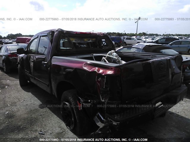 1N6BA07A37N213362 - 2007 NISSAN TITAN XE/SE/LE BURGUNDY photo 3