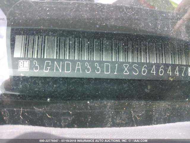 3GNDA33D18S646447 - 2008 CHEVROLET HHR LS შავი ფოტო 9