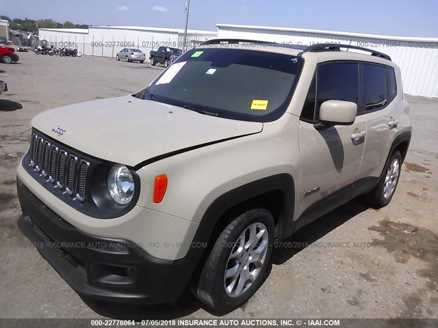 ZACCJABT0GPC54786 - 2016 JEEP RENEGADE LATITUDE TAN photo 2