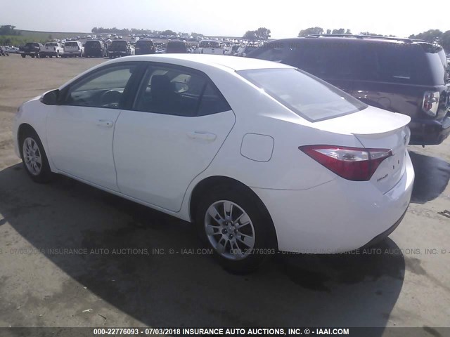 2T1BURHE0FC417554 - 2015 TOYOTA COROLLA L/LE/LE PLS/PRM/S/S PLS WHITE photo 3