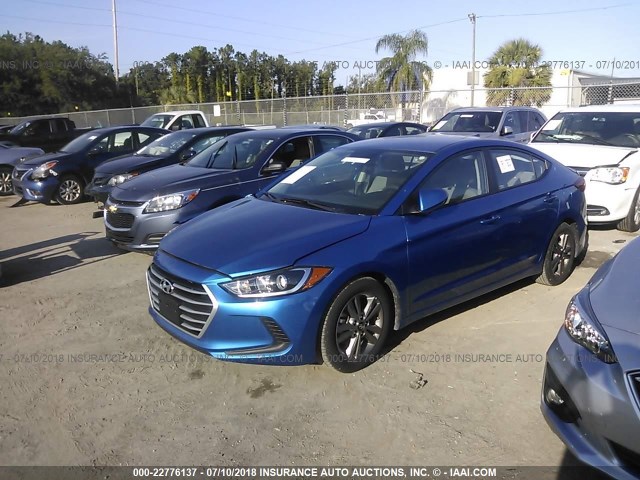 5NPD84LF8JH239656 - 2018 HYUNDAI ELANTRA SEL/VALUE/LIMITED BLUE photo 2