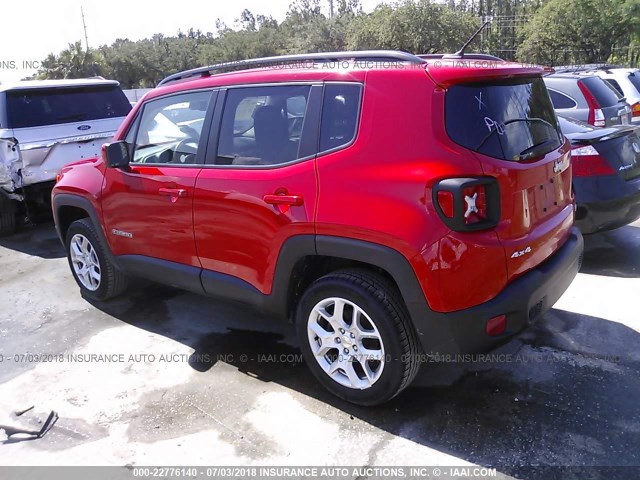 ZACCJBBB0HPF19320 - 2017 JEEP RENEGADE LATITUDE RED photo 3