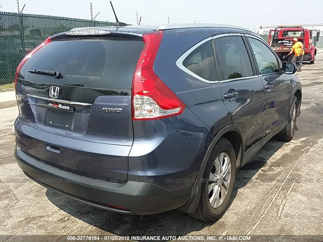 5J6RM4H77CL056793 - 2012 HONDA CR-V EXL BLUE photo 4