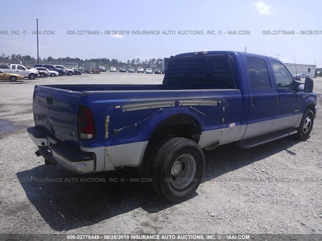 1FTWW32P53EB82502 - 2003 FORD F350 SUPER DUTY BLUE photo 4