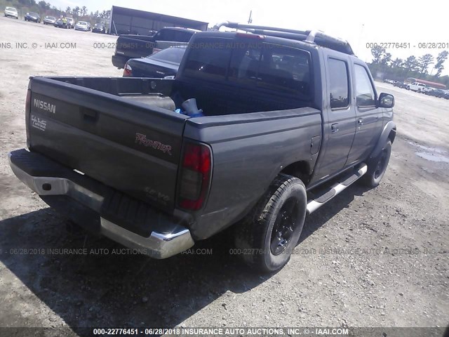 1N6ED27T2YC350159 - 2000 NISSAN FRONTIER CREW CAB XE/CREW CAB SE GRAY photo 4