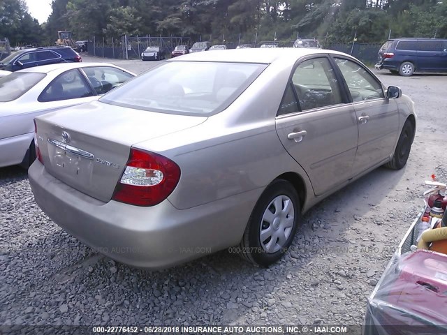 4T1BE30K12U638519 - 2002 TOYOTA CAMRY LE/XLE/SE ოქროსფერი ფოტო 4