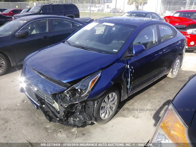 3KPC24A39JE018139 - 2018 HYUNDAI ACCENT SEL Dark Blue photo 2