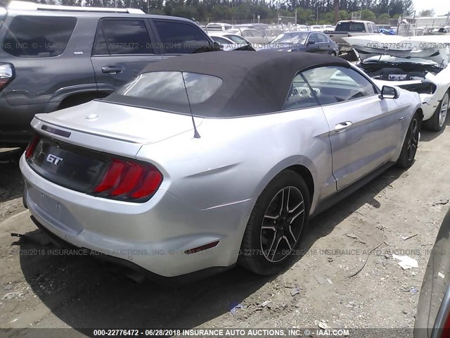 1FATP8FF7J5111769 - 2018 FORD MUSTANG GT SILVER photo 4
