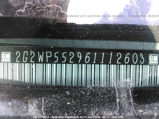 2G2WP552961112603 - 2006 PONTIAC GRAND PRIX BLUE photo 9