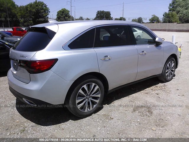 5FRYD3H4XFB005022 - 2015 ACURA MDX TECHNOLOGY SILVER photo 4