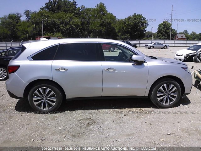 5FRYD3H4XFB005022 - 2015 ACURA MDX TECHNOLOGY SILVER photo 6