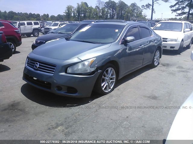 1N4AA51E49C826845 - 2009 NISSAN MAXIMA S/SV GREEN photo 2