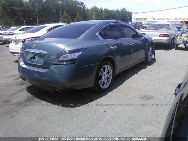 1N4AA51E49C826845 - 2009 NISSAN MAXIMA S/SV GREEN photo 4