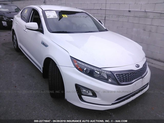 KNAGM4AD6F5080439 - 2015 KIA OPTIMA HYBRID WHITE photo 1