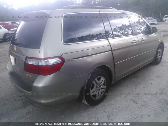 5FNRL38675B017749 - 2005 HONDA ODYSSEY EXL BEIGE photo 4