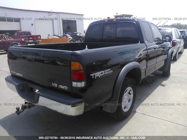 5TBBT4414YS107564 - 2000 TOYOTA TUNDRA ACCESS CAB/ACCESS CAB SR5 BLACK photo 4