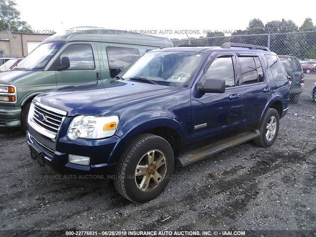 1FMEU73E87UA75439 - 2007 FORD EXPLORER XLT BLUE photo 2