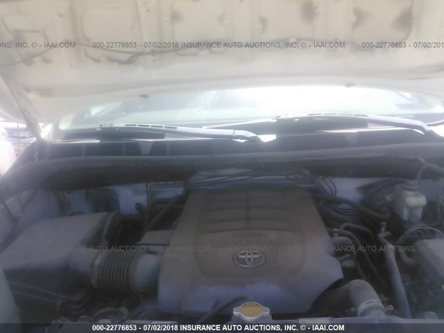 5TFRV541X7X006706 - 2007 TOYOTA TUNDRA DOUBLE CAB SR5 WHITE photo 10