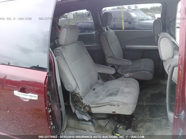 5N1BV28U97N132521 - 2007 NISSAN QUEST S/SE/SL RED photo 8