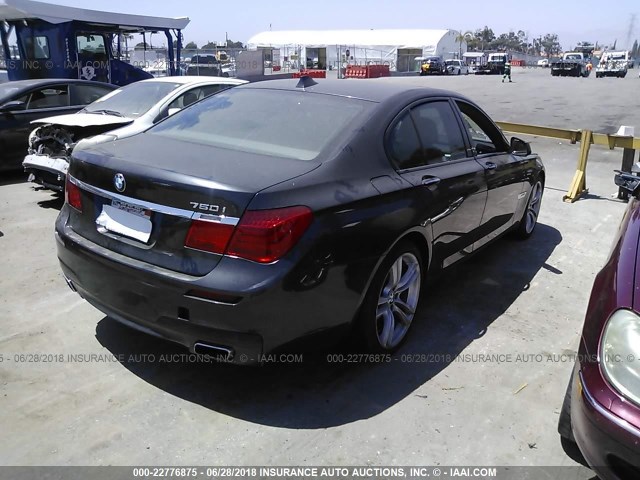 WBAKA8C5XBCY36411 - 2011 BMW 750 I GRAY photo 4