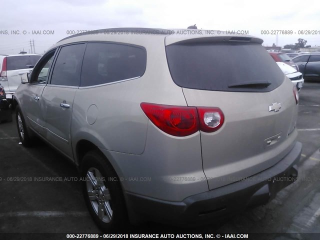 1GNKRGED9BJ290455 - 2011 CHEVROLET TRAVERSE LT TAN photo 3