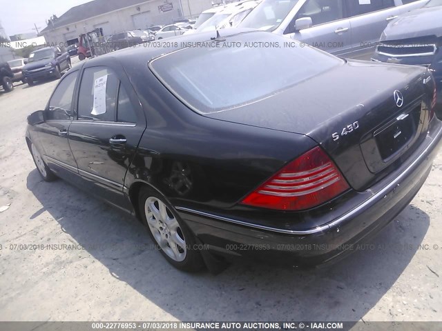 WDBNG83J15A436439 - 2005 MERCEDES-BENZ S 430 4MATIC BLACK photo 3