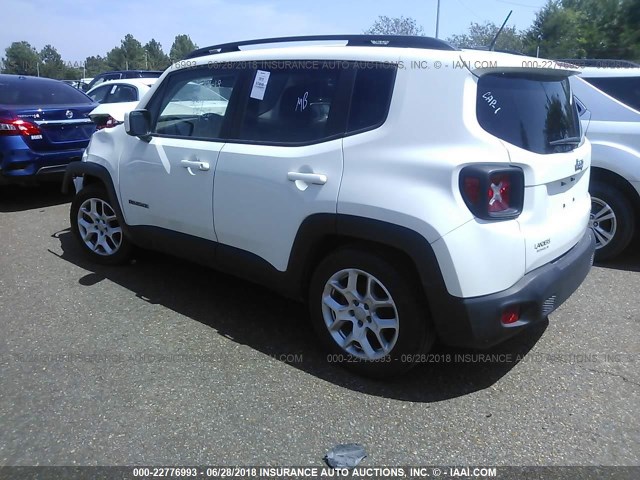 ZACCJABT0FPB56303 - 2015 JEEP RENEGADE LATITUDE WHITE photo 3