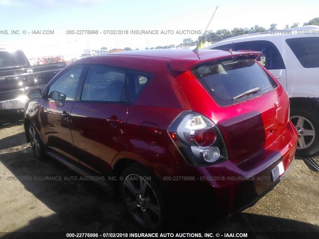 5Y2SN67059Z431283 - 2009 PONTIAC VIBE GT RED photo 3