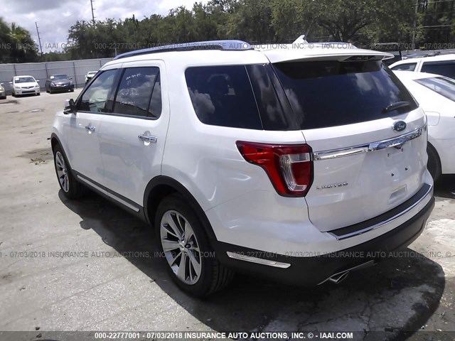 1FM5K7F88JGA46959 - 2018 FORD EXPLORER LIMITED 白色 照片 3