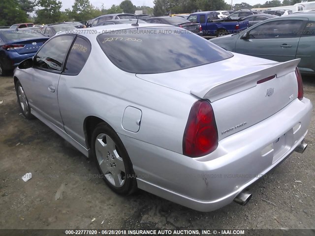 2G1WL16C069408918 - 2006 CHEVROLET MONTE CARLO SS SILVER photo 3