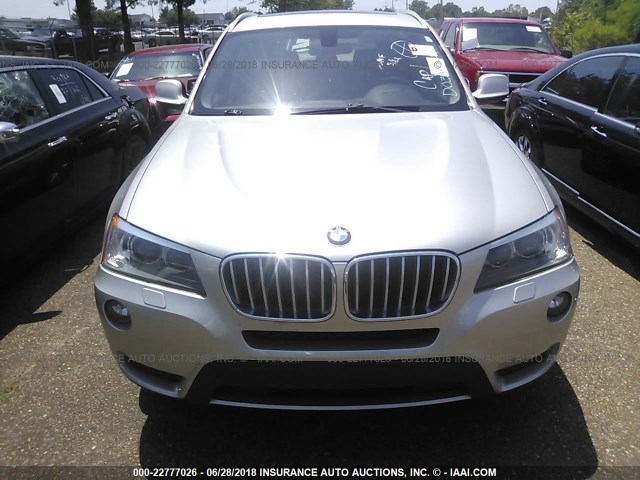 5UXWX9C57D0D03799 - 2013 BMW X3 XDRIVE28I SILVER photo 6