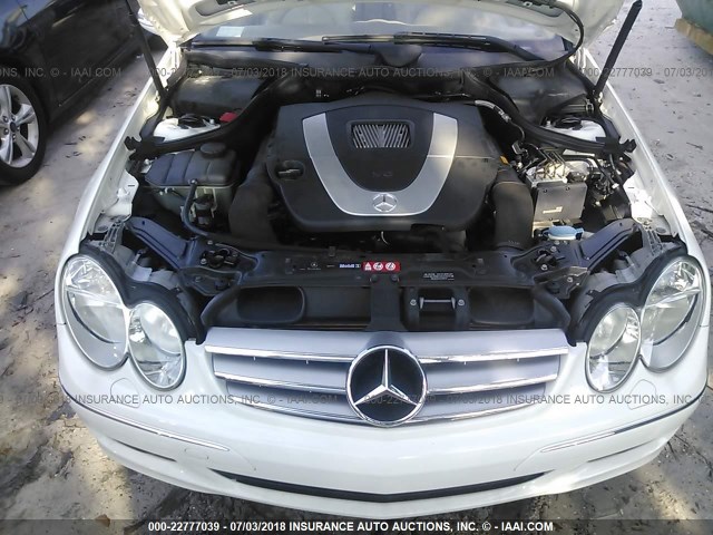 WDBTK56GX6T064383 - 2006 MERCEDES-BENZ CLK 350 WHITE photo 10