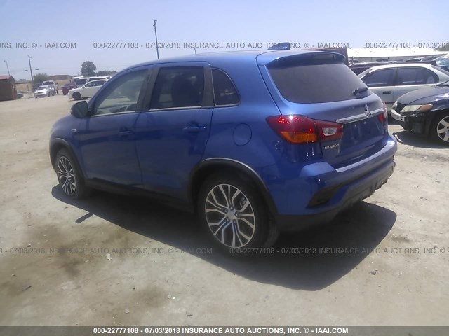 JA4AP3AW3JU015570 - 2018 MITSUBISHI OUTLANDER SPORT ES/SE BLUE photo 3