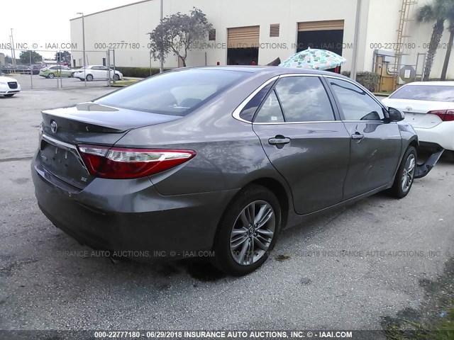 4T1BF1FK8HU711175 - 2017 TOYOTA CAMRY LE/XLE/SE/XSE GRAY photo 4