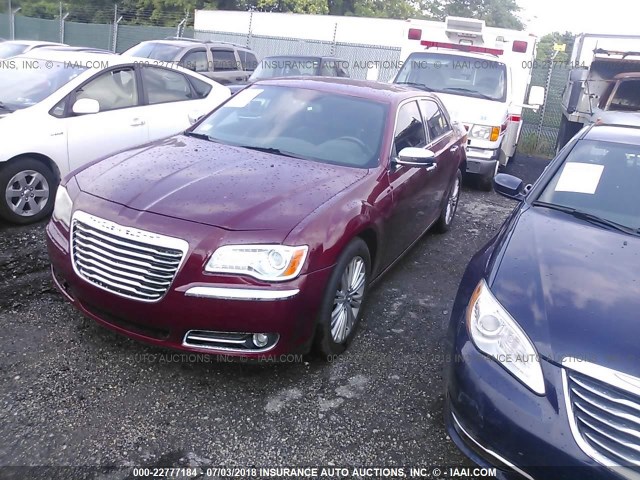 2C3CCAKG9DH606648 - 2013 CHRYSLER 300C MAROON photo 2