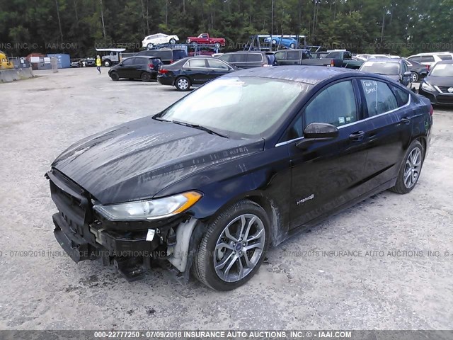 3FA6P0LU0HR295932 - 2017 FORD FUSION SE HYBRID BLACK photo 2