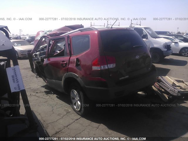 KNDJJ741X95027669 - 2009 KIA BORREGO LX/EX BURGUNDY photo 3