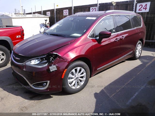 2C4RC1BG0JR118992 - 2018 CHRYSLER PACIFICA TOURING L RED photo 2