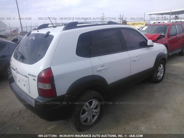 KM8JN12D97U638743 - 2007 HYUNDAI TUCSON SE/LIMITED WHITE photo 4