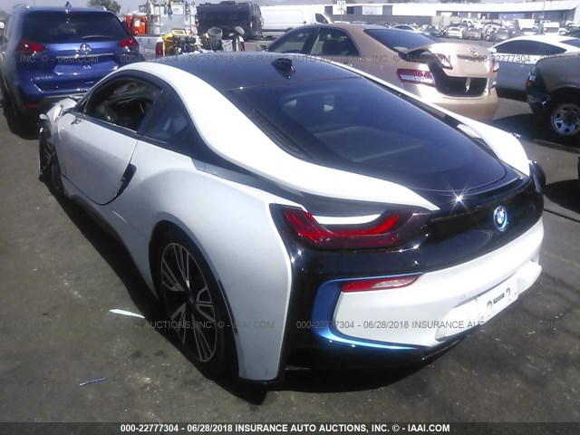 WBY2Z2C52FV392376 - 2015 BMW I8 WHITE photo 3