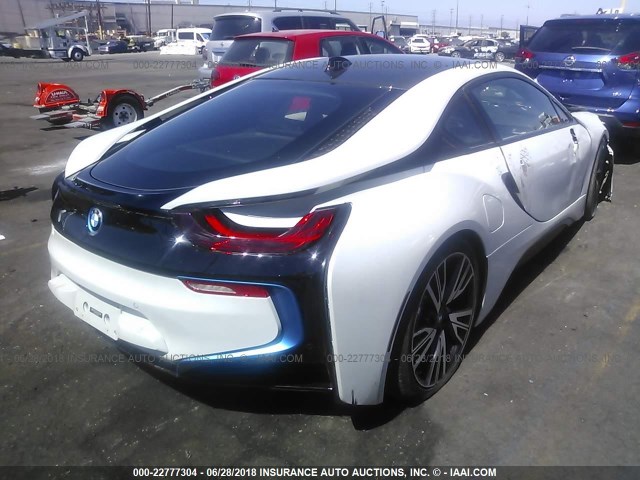 WBY2Z2C52FV392376 - 2015 BMW I8 WHITE photo 4