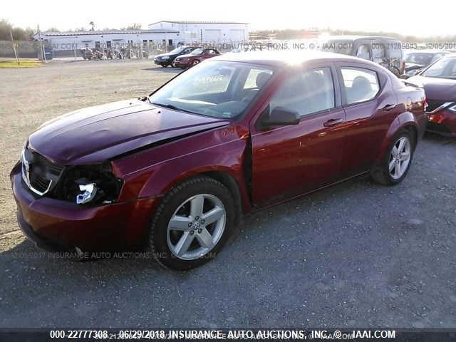 1B3LC56R38N282268 - 2008 DODGE AVENGER SXT RED photo 2