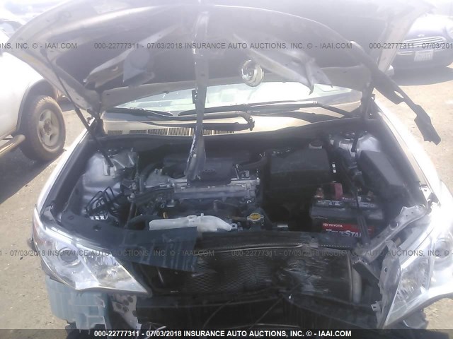 4T4BF1FKXCR259549 - 2012 TOYOTA CAMRY SE/LE/XLE SILVER photo 10