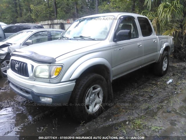 5TEGM92N42Z069762 - 2002 TOYOTA TACOMA DOUBLE CAB PRERUNNER SILVER photo 2